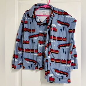 Carter's Red and Blue Train Pajama Set